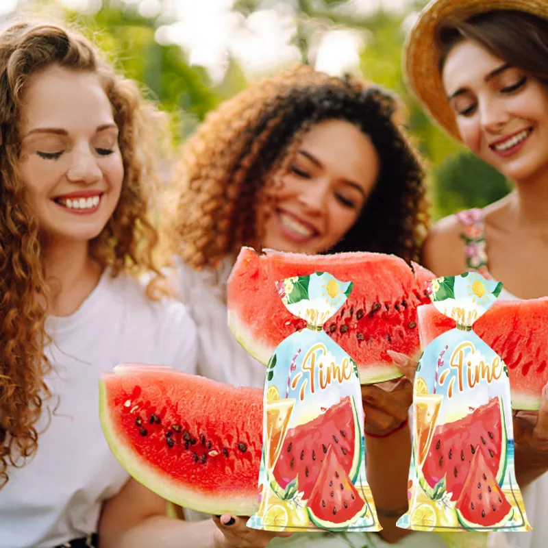 50 Stück hawaiianische Wassermelonen-Süßigkeiten, Gastgeschenke, tropischer Strand, Hochzeit, Begleitung, Sommerparty, Dekorationen, Urlaub, Veranstaltung, Dessertbeutel Image