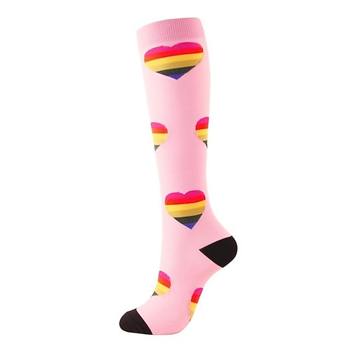 3 Paar Unisex-Sport-Kompressionssocken, elastische Wadensocken mit langem Schlauch für Damen und Herren, athletische Drucksocken zum Laufen und Seilspringen Image