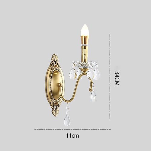 Wandleuchten im Kerzenstil, goldfarben, 1-flammige Wandleuchte, moderne Wandleuchten, Bauernhaus-Wandleuchten mit klarem Glasschirm, Wandleuchten für Wohnzimmer, Schlafzimmer, Treppe, Badezimmer, Image