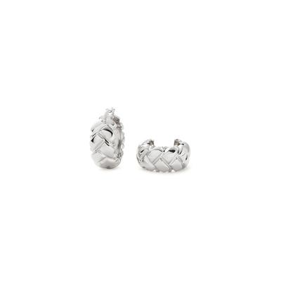 Missoma X Lucy Williams Waffle Mini Rhodium-plated Hoop Earrings
