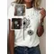 Abbigliamento da donna stile semplice T-shirt girocollo con stampa di tarassaco fresco Manica corta casual Abbigliamento da donna primaverile ed estivo