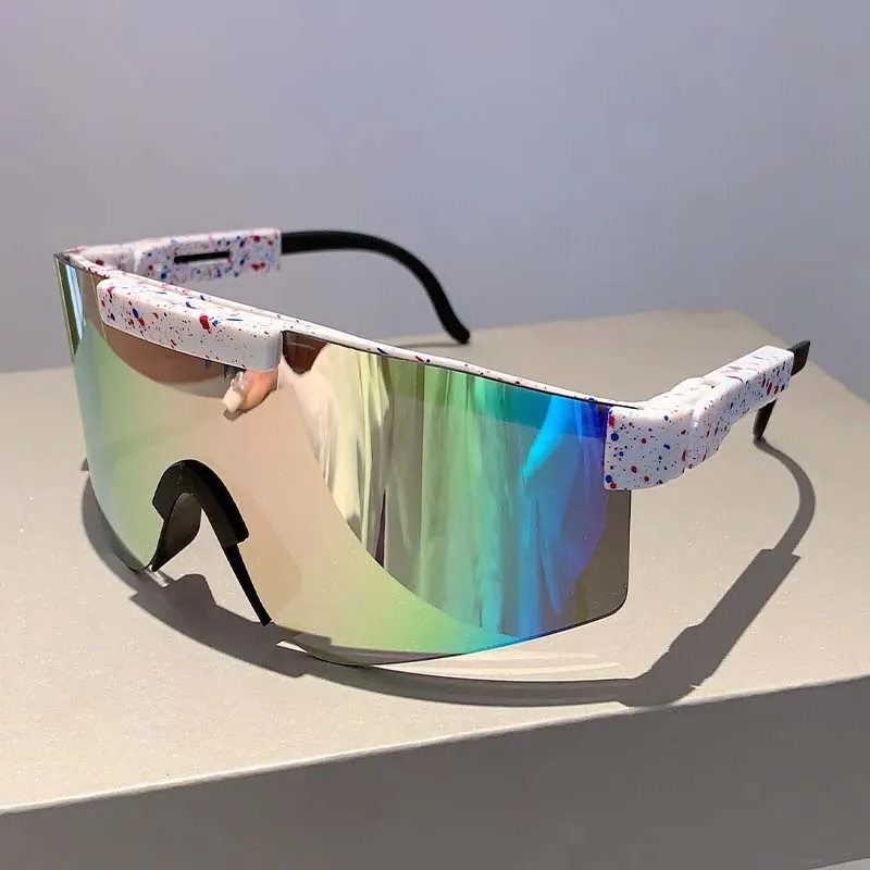 GM LUMIAS Übergroße Sport-Sonnenbrille 2025, umwickelt, runder Spiegel, Outdoor-Fahrradbrille, neue trendige Schutz-Sonnenbrille für Herren Image