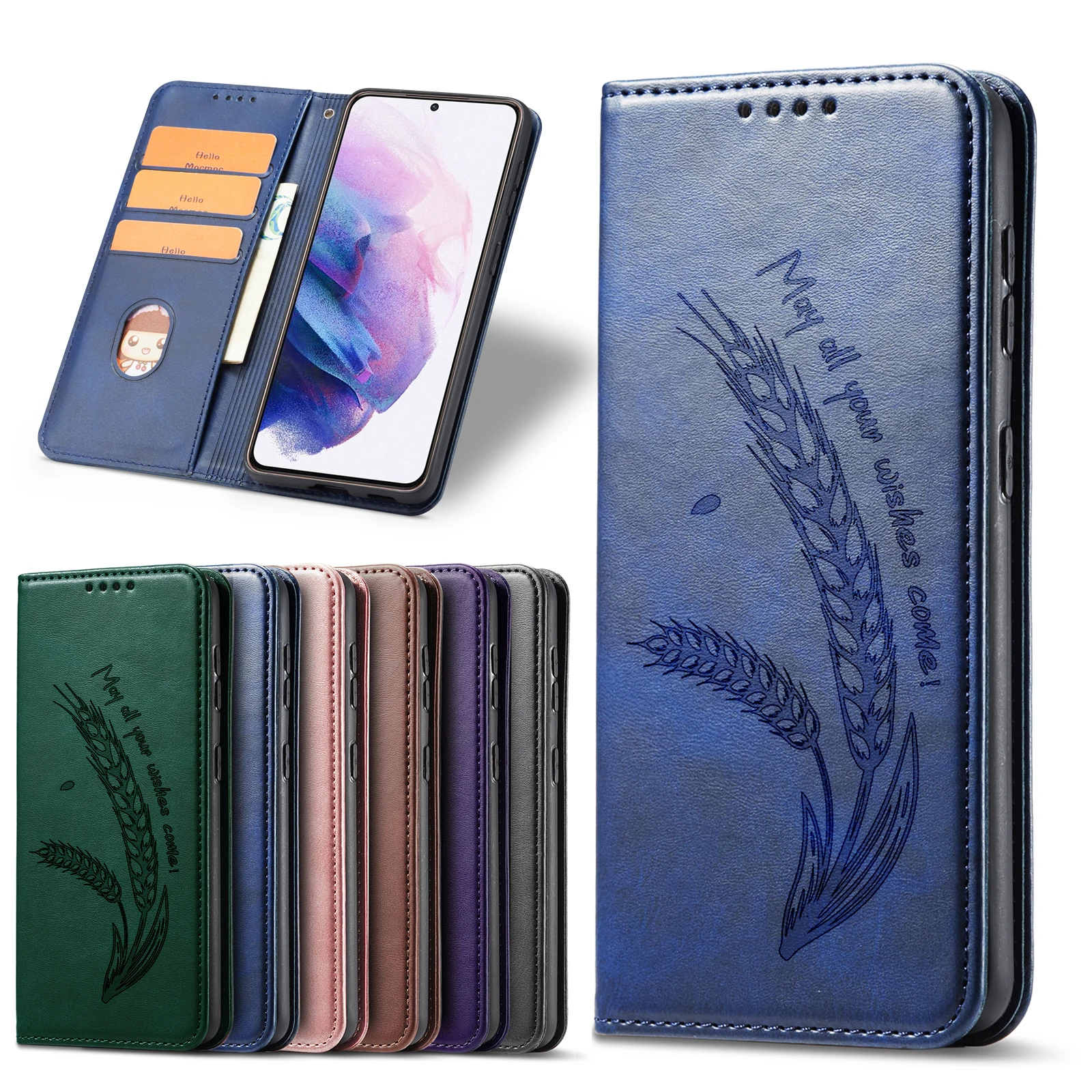 Magnetische Leder Telefon Brieftasche Fall Buch Für Samsung Galaxy A13 A23 A33 A53 A73 A14 A24 A34 A54 A15 A25 A35 A55 A04s A05s Abdeckung Image