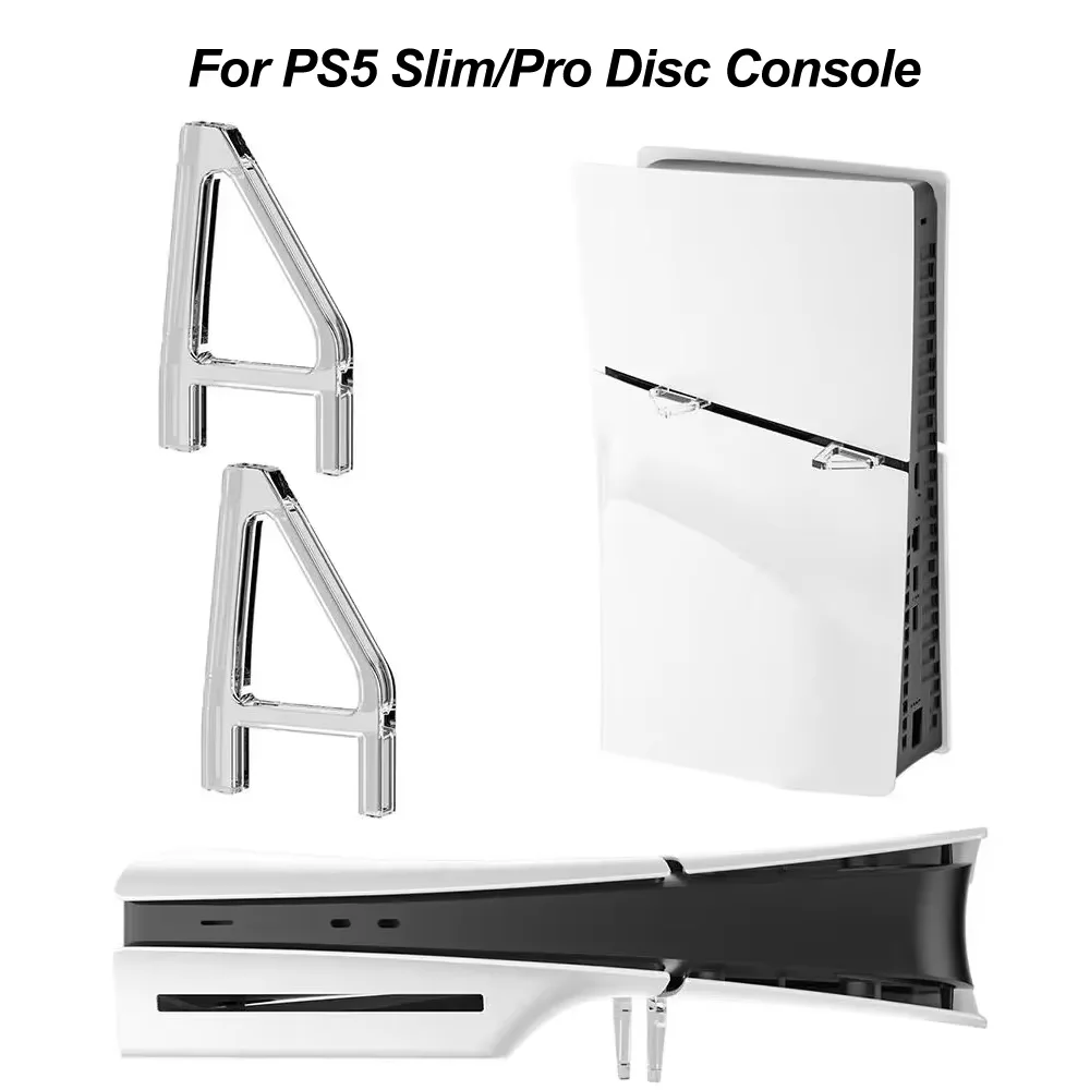 Horizontal Stand For PS5 Slim/Pro Disc/Digital Console Accessories Acrylic Holder Transprent Triangle Base For Playstation 5