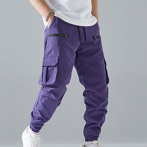 Herren Cargohosen Wanderhosen Frühling Herbst Außen Normale Passform Wasserdicht Winddicht Schnelltrocknend Leicht Hosen Elastischer Bund Reißverschlusstasche Schwarz Blau Camping / Wandern Golfspiel Image