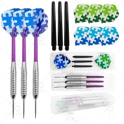 WEDARTER Professionelle Darts, 3-teiliges Set, 22-Gramm-Metalldarts, Metallköpfe, transparentes Koffer-Set, professionelle Trainings-Turnier-Darts Image