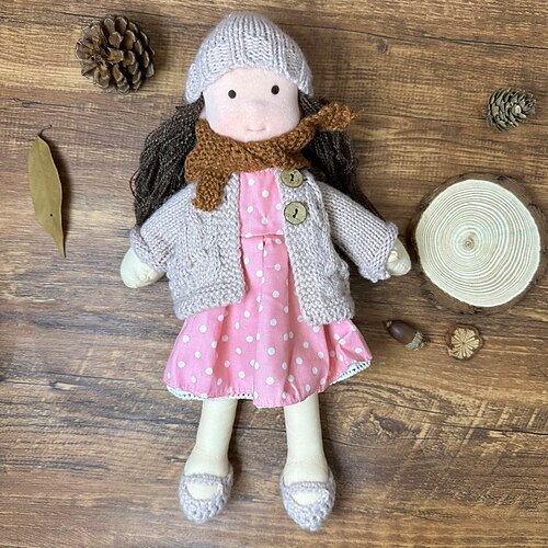 Baumwollkörper Waldorfpuppe Puppe Künstler handgemachte Mini-Anziehpuppe DIY Halloween Geschenkbox Verpackung Segen für Weihnachtsgeschenke Image