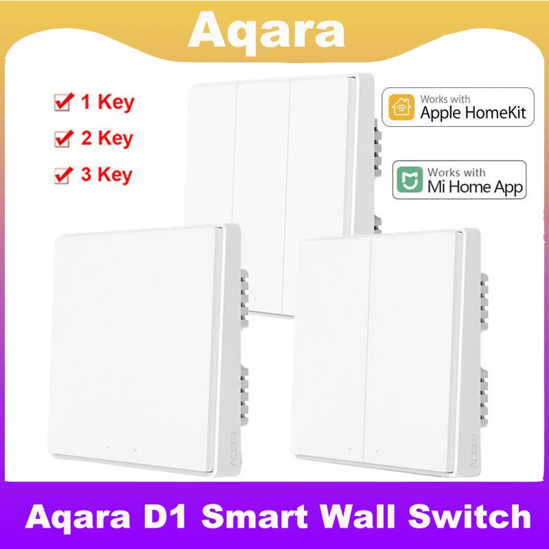 Aqara D1 Wandschalter ZigBee Smart Wireless Key Light Fernbedienung Feuerdraht mit / ohne neutrale Arbeit mit Xiaomi Mi Home Homekit Image