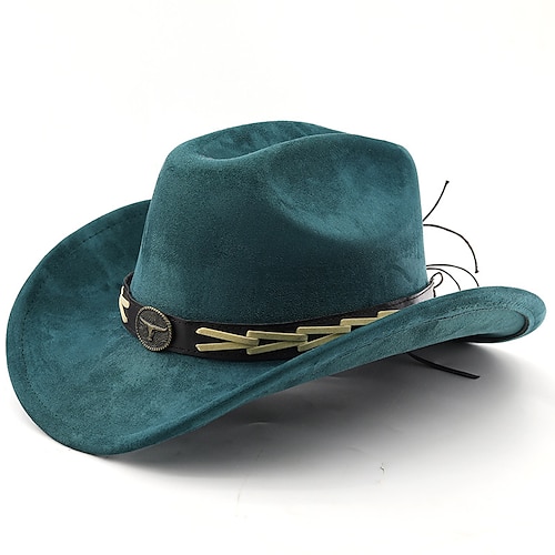 Herren Sonnenhut Partyhut Hut mit wilder Krempe Schwarz Blau Polyester Vintage Mode Lässig Straße Täglich Einfarbig Sonnenschutz Atmungsaktiv Image
