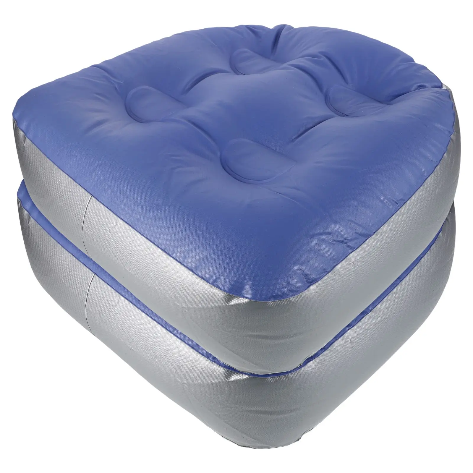 2-teiliges verstellbares aufblasbares Badewannenkissen, PVC-Sitzerhöhung, Spa-Badekissen, zusammenklappbare Badeunterlage mit Saugnäpfen für die Badewanne