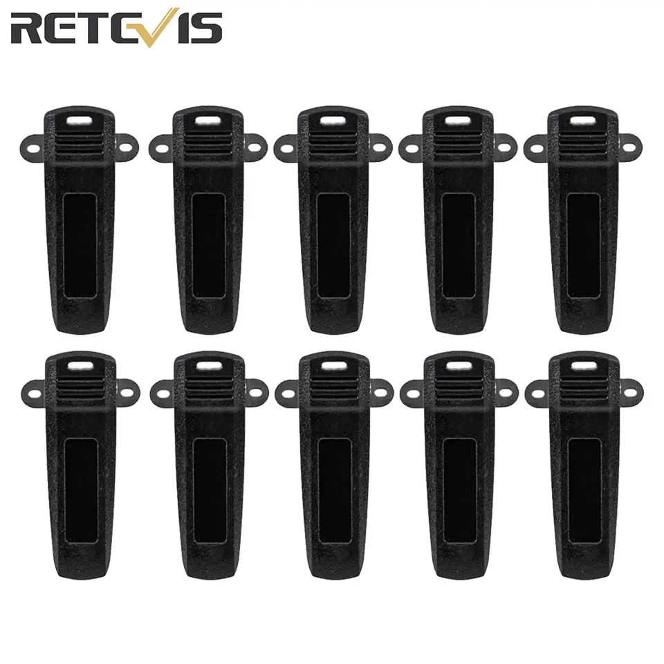 10 Stück Retevis Original Gürtelclips für RT86 RB689 RB89 RB25 RB26 RB37 RB637 Zwei-Wege-Radios Zubehör Radio Gürtelclip C9256A Image