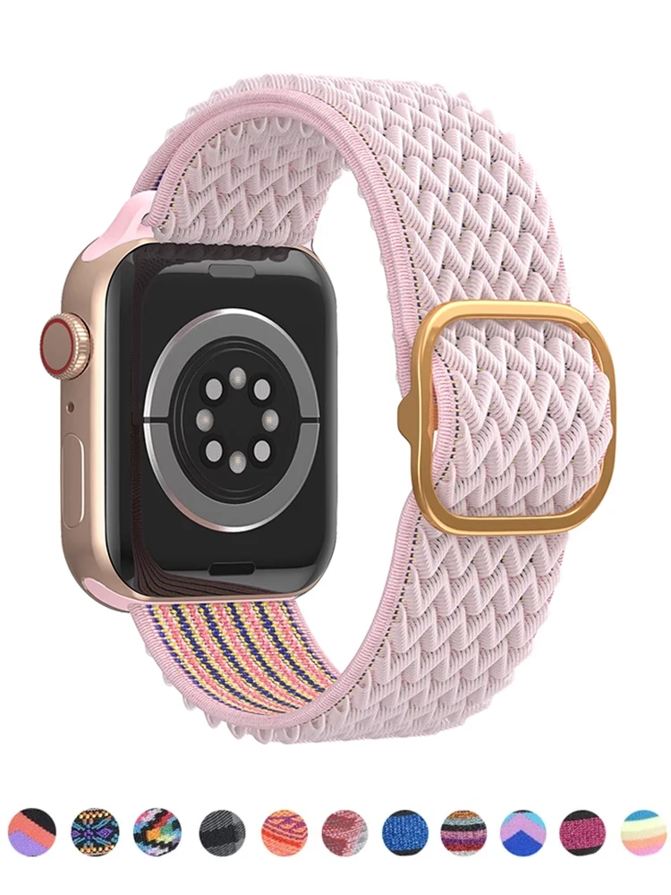 Scrunchie-Armband für Apple Watch Band 45 mm 46 mm Ultra2 49 mm 44/40/41 mm, verstellbares Correa-Armband, iWatch-Serie 10 9 4 5 SE 6 7 8 Image
