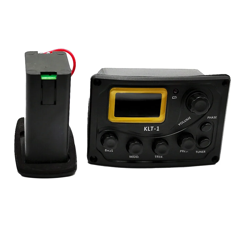 4-Band KLT-1 Akustikgitarre Bass EQ Equalizer mit digitalem Procedding-Tuner Gitarren-Tonabnehmer Image