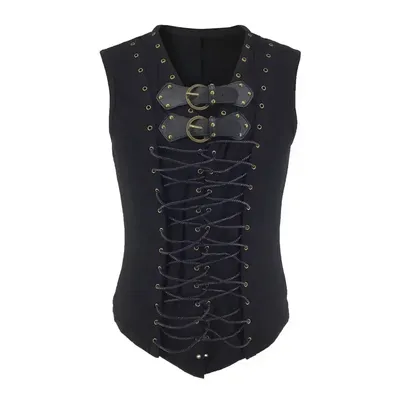 Vintage Steampunk Wikinger Erwachsene Piratenweste Herren Kostüm Karneval Mittelalter Renaissance Gothic Ärmellose Weste Image