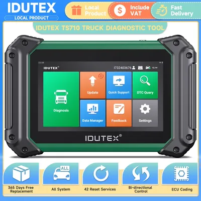IDUTEX TS710 Heavy Duty Truck Scanner DPF Regen Bi-directional 42 Reset ECU Coding All System OBD2 Diesel Truck Diagnostic Tool