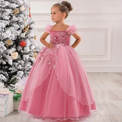 Teenager Mädchen Blume Brautjungfer Kleid Party Kinder Kleider für Mädchen Kinder Kostüm Spitze Hochzeit Prinzessin Kleid 12 14 Jahre Image