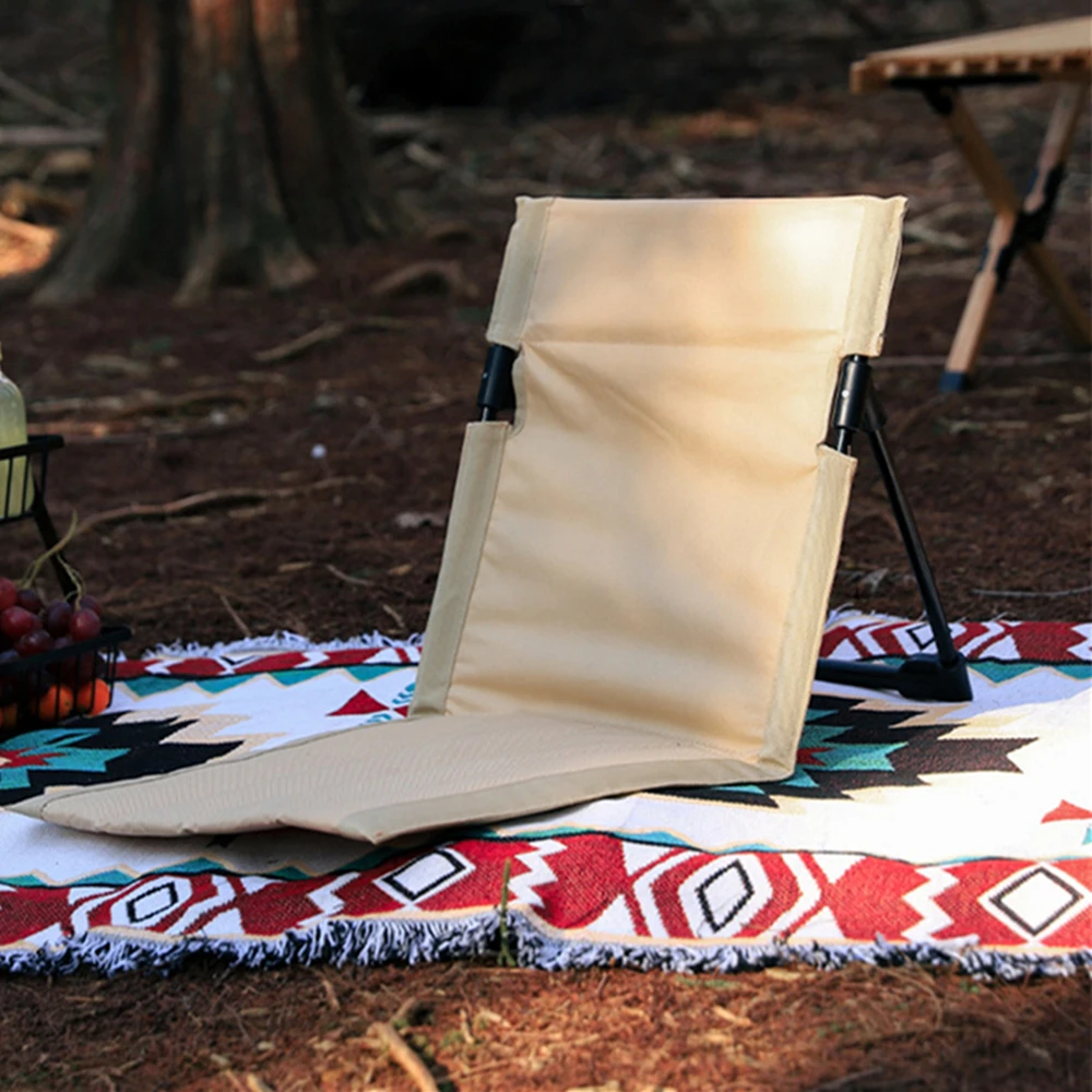 Faltbare Camping Stuhl Outdoor Garten Park Einzigen Faul Stuhl Rückenlehne Kissen Picknick Camping Klapp Zurück Stuhl Strand Stühle Image