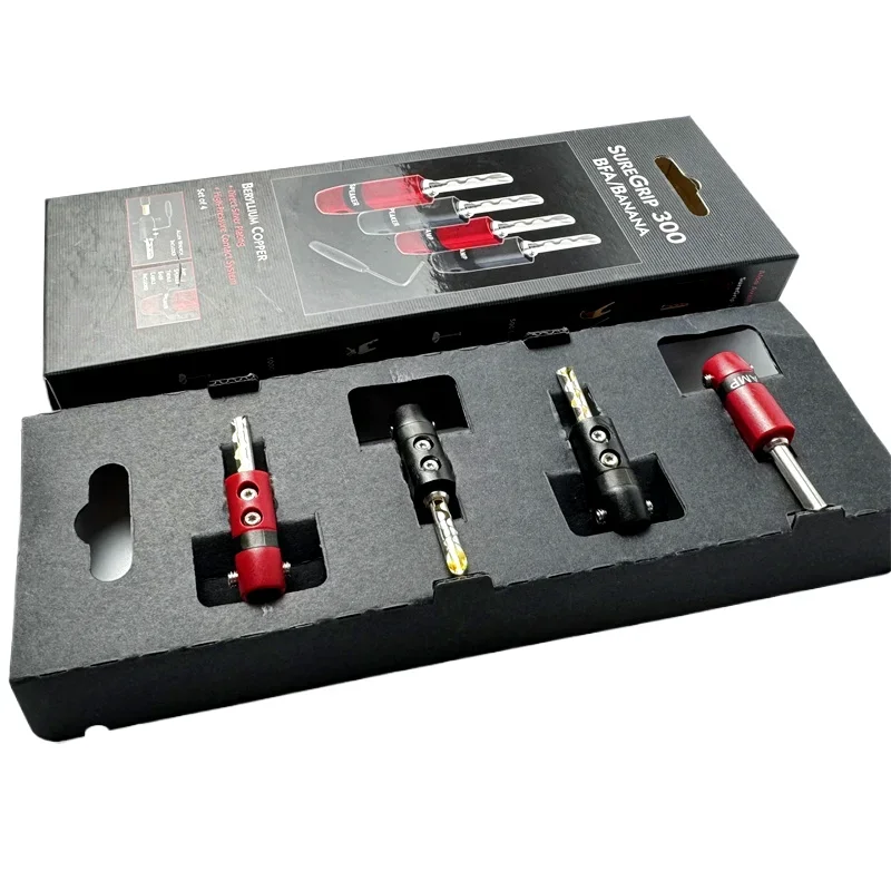 Bananenstecker der Serie 300, Cooper, versilberter Lautsprecherstecker für DIY-Verstärker, Lautsprecherkabelanschluss, kein Schweißen, BFA-Bananenstecker Image