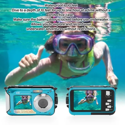 4K 56MP Kamera Dual Screen 10ft Wasserdicht 16X Digital Zoom Autofokus 64G Speicherkarte HD Unterwäsche Kamera Autofokus Kamera