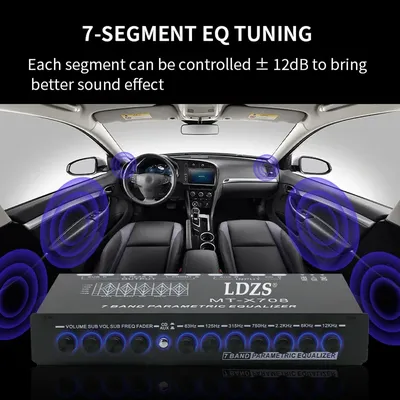 Professional 7 Band Car Equalizer Multifunctional Car Audio EQ Tuning Crossover Amplifier Parametric Equalizer Car Audio Equaliz