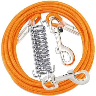 Tie Out Cable for Dogs,Dog Leads for Yard Chew Proof,Heavy Duty Dog Tie Out Cable for Large Dogs Up to 125lbs Durable Dog Runner
