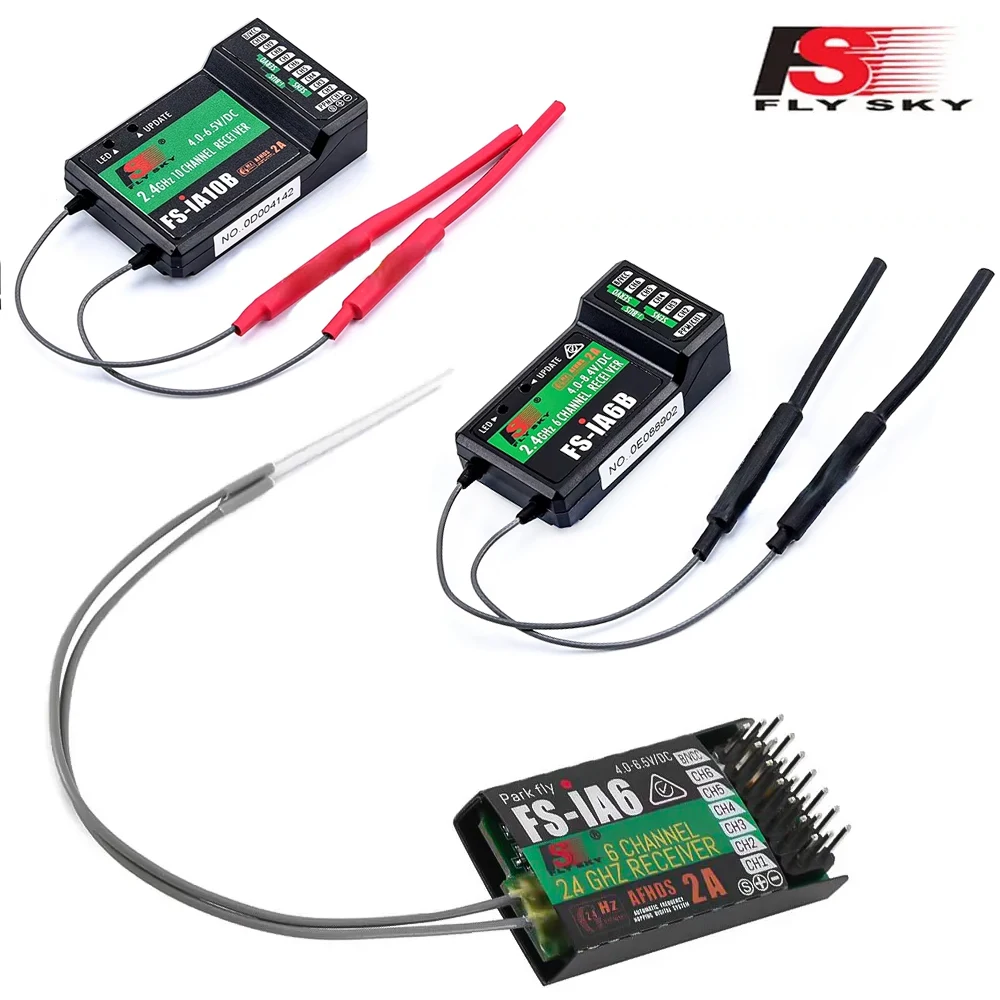 Original Flysky FS-IA6/FS-IA6B/FS-IA10B 6CH/10CH 2,4G Antena Dual RC Rezeptor Empfänger für Flysky Transmitte FPV Flugzeug Image