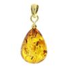 Ketten-Anhänger OSTSEE-SCHMUCK "Ostsee-Schmuck Anhänger Tropfen ca. 20 mm lang - Gold 585/000", gelb, Schmuckanhänger, Damen, 30 x 12mm, Bernstein, 2.4 g