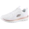 Sneaker SKECHERS "Graceful - Get Connected", Damen, Gr. 40, rosa (weiß, roségoldfarben), Textil, sportlich, Schuhe, Freizeitschuh, Halbschuh, Schnürschuh mit Memory Foam, Topseller