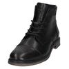 Schnürboots BUGATTI, Herren, Gr. 42, schwarz, Leder, Basic, Schuhe, Stiefel, Schnürstiefelette, Business-Boots mit Reißverschluss