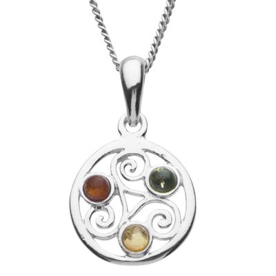 Kette mit Anhänger OSTSEE-SCHMUCK "Ostsee-Schmuck Kette mit Anhänger Keltische Fibel" Gr. 40, silber (silberfarben), Halsketten, Damen, 40cm, Silber 925 (Sterlingsilber), L: 40cm Image