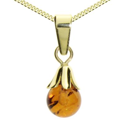 Kette mit Anhänger OSTSEE-SCHMUCK "Ostsee-Schmuck Kette mit Anhänger Glocke" Gr. 42, gold (goldfarben), Halsketten, Damen, 42cm, Gelbgold 333, L: 42cm Image