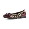 Ballerina GABOR, Damen, Gr. 41, leo, bordeaux, Ziegenveloursleder, Lackleder, feminin, Schuhe, Blockabsatz, Businessschuh, Schlupfschuh im angesagten Leo-Look