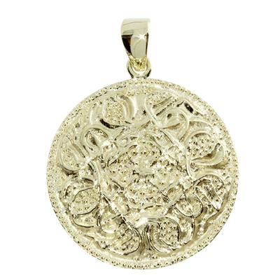 Ketten-Anhänger OSTSEE-SCHMUCK "Ostsee-Schmuck Anhänger Hiddensee 26 mm rund", gelb, Schmuckanhänger, Damen, 35 x 26mm, Gelbgold 333, 4.6 g Image