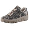 Plateausneaker WALDLÄUFER "H-LIVIA", Damen, Gr. 5,5 (38,5), grau (grau, bronzefarben), Veloursleder, Nappaleder, gemustert, metallic, sportlich, Schuhe, Schnürschuh, Halbschuh, Komfortschuh mit herausnehmbarem Lederfußbett