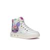 Sneaker GEOX "J SKYLIN GIRL Blinkschuh", Kinder, Gr. 24, bunt (weiß, bunt), Synthetik, Textil, kontrastfarbene Details, sportlich, Schuhe, Schnürboots, Blinkschuh mit Glitzer und Blinkfunktion