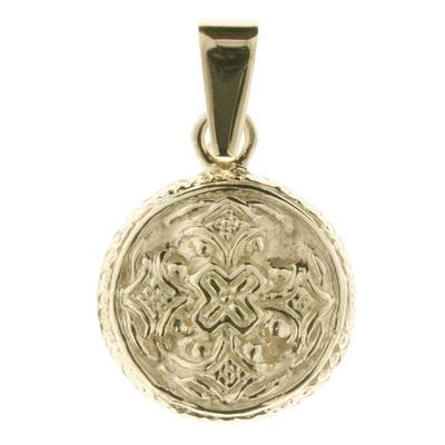 Ketten-Anhänger OSTSEE-SCHMUCK "Ostsee-Schmuck Anhänger Hiddensee 13 mm rund", gelb, Schmuckanhänger, Damen, 21 x 13mm, Silber 925 (Sterlingsilber), 2.0 g Image