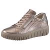 Plateausneaker WALDLÄUFER "H-LIVIA", Damen, Gr. 7,5 (41), braun (bronzefarben), Nubukleder, Nappaleder, metallic, sportlich, Schuhe, Schnürschuh, Halbschuh, Bequemschuh mit herausnehmbarem Lederfiußbett