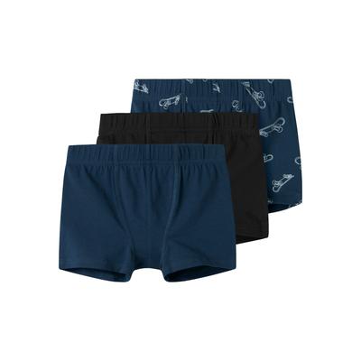 Trunk NAME IT "NMMTIGHTS 3P TITAN SKATER NOOS", Kinder, Gr. 110, titan pack:w, titan, schwarz, Jersey, Obermaterial: 95% Baumwolle, 5% Elasthan, bequem, Unterhosen Image