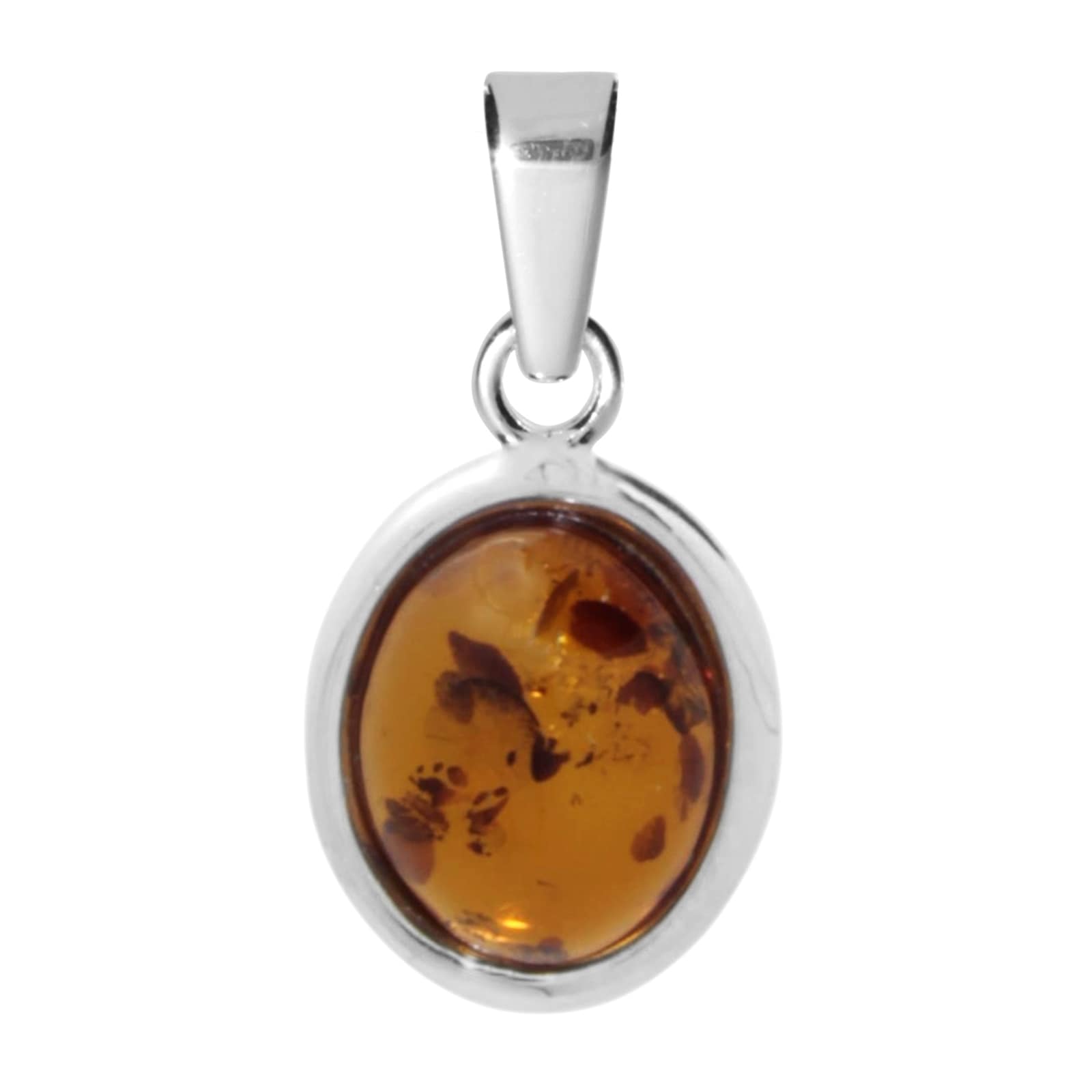 Kettenanhänger OSTSEE-SCHMUCK "Ostsee-Schmuck Anhänger Classic 10 x 8 mm", weiß, Schmuckanhänger, Damen, 21 x 12mm, Silber 925 (Sterlingsilber), 0,6 g, Kettenanhänger