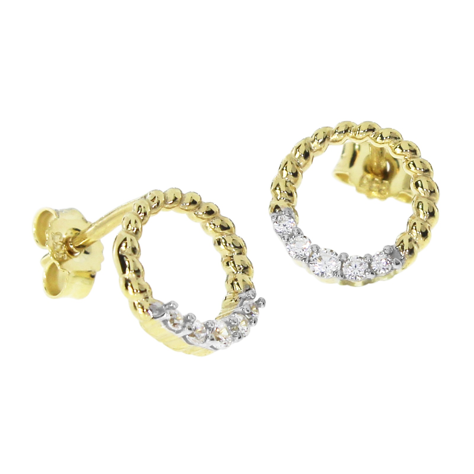 Paar Ohrstecker OSTSEE-SCHMUCK "Ostsee-Schmuck Ohrstecker Britt Ohrstecker Britt", gelb, Ohrringe, Damen, 10mm rund, Gelbgold 333 Image