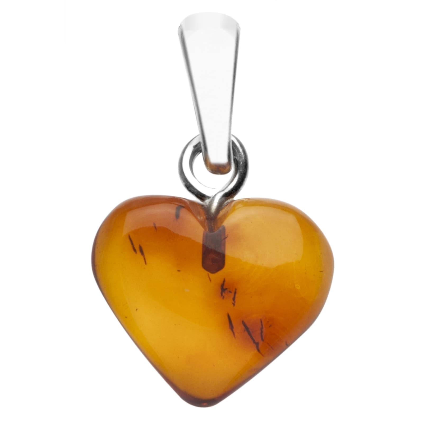 Kettenanhänger OSTSEE-SCHMUCK "Ostsee-Schmuck Anhänger Herz 11 mm Silber 925/000", weiß, Schmuckanhänger, Damen, 19 x 11mm, Bernstein, 0,5 g, Kettenanhänger
