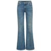Bootcut-Jeans BOSS ORANGE "SOFT BOOTCUT LR Premium Damenmode", Damen, Gr. 29, N-Gr, blau (medium blau 422), Denim/Jeans, Obermaterial: 84% Baumwolle, 14% Hanf, 2% Elasthan, unifarben, casual, Jeans, Low Rise