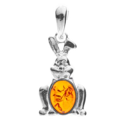Ketten-Anhänger OSTSEE-SCHMUCK "Ostsee-Schmuck Anhänger Hase Anhänger Hase", weiß, Schmuckanhänger, Damen, 27 x 12mm, Silber 925 (Sterlingsilber), 2.1 g Image