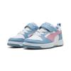 Sneaker PUMA "REBOUND V6 LO AC+ PS", Gr. 29, puma weiß, poised pink, cool blau, Synthetik, mehrfarbig, sportlich, Schuhe