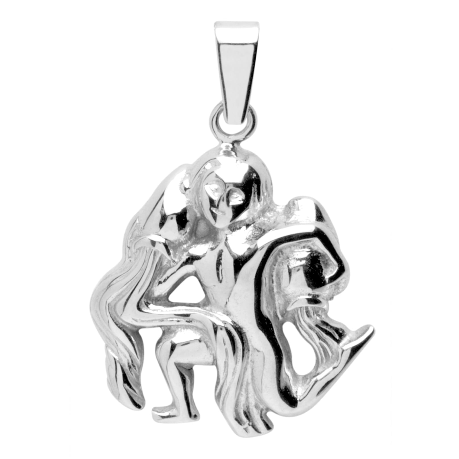 Kettenanhänger OSTSEE-SCHMUCK "Ostsee-Schmuck Anhänger Tierkreiszeichen Wassermann", weiß, Schmuckanhänger, Damen, 27 x 19mm, Silber 925 (Sterlingsilber), 2,1 g, Kettenanhänger