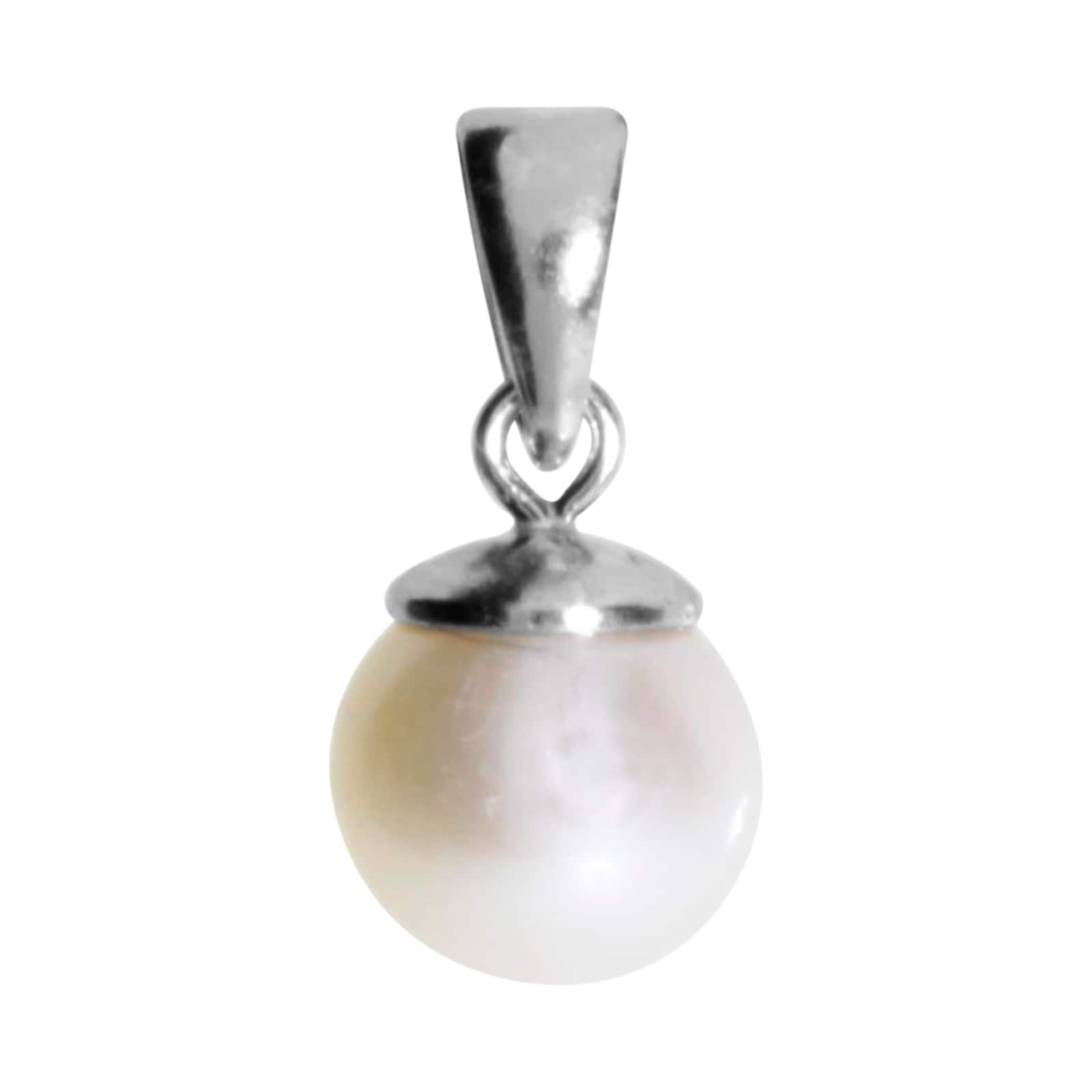 Kettenanhänger OSTSEE-SCHMUCK "Ostsee-Schmuck Anhänger Ingrid 6 Anhänger Ingrid 6", weiß, Schmuckanhänger, Damen, 13 x 6mm, Silber 925 (Sterlingsilber), 0,6 g, Kettenanhänger