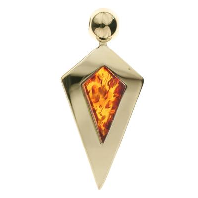Ketten-Anhänger OSTSEE-SCHMUCK "Ostsee-Schmuck Anhänger Erka Anhänger Erka", gelb, Schmuckanhänger, Damen, 52 x 23mm, Silber 925 (Sterlingsilber), 7.4 g Image