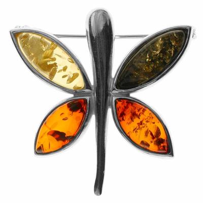 Brosche OSTSEE-SCHMUCK "Ostsee-Schmuck Brosche Schmetterling Brosche Schmetterling", weiß, Broschen, Damen, Silber 925 (Sterlingsilber)