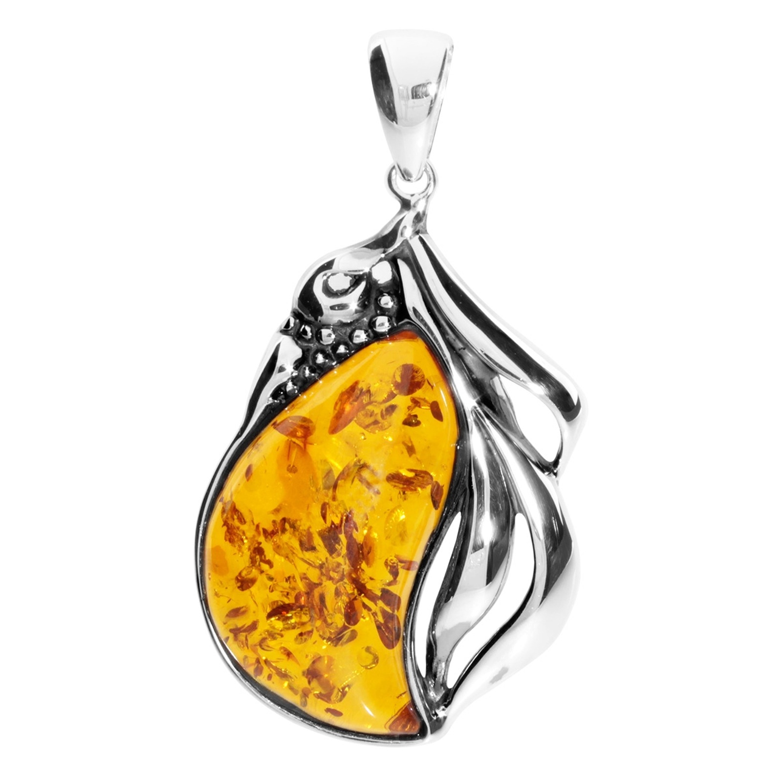 Kettenanhänger OSTSEE-SCHMUCK "Ostsee-Schmuck Anhänger Janne Anhänger Janne", weiß, Schmuckanhänger, Damen, 49 x 27mm, Silber 925 (Sterlingsilber), 7,9 g, Kettenanhänger