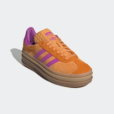 Sneaker ADIDAS ORIGINALS "GAZELLE BOLD E", Gr. 43, flash orange, lila burst, crew orange, Leder, Synthetik, sportlich, Schuhe Image